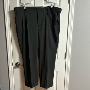 Mens Charcoal Gray Pleated Dress Pants - Mens Big and Tall 48x30